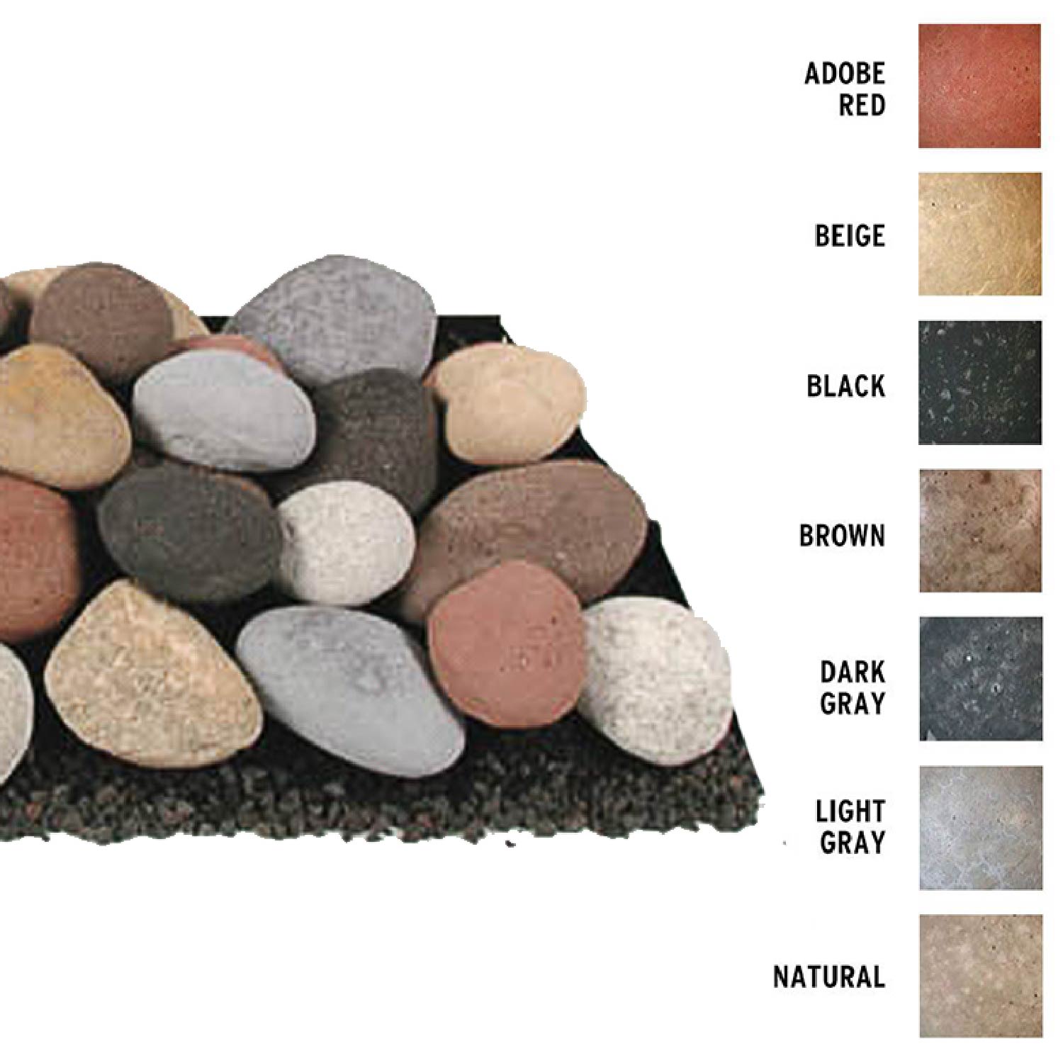 Rasmussen STxx36A Smooth FireStones Set for 36-Inch Linear Burner, 36-Pieces