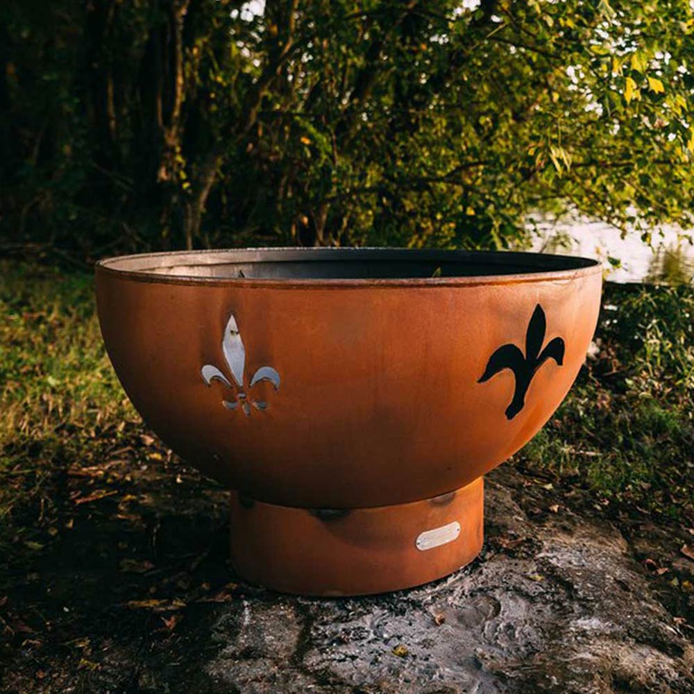 Fire Pit Art FLEC Fleur De Lis Gas Fire Pit