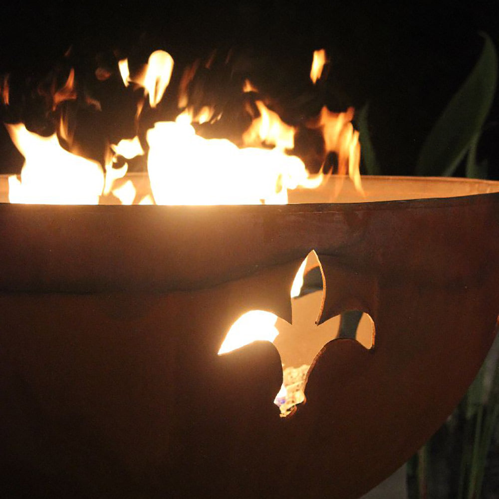 Fire Pit Art FLEC Fleur De Lis Gas Fire Pit