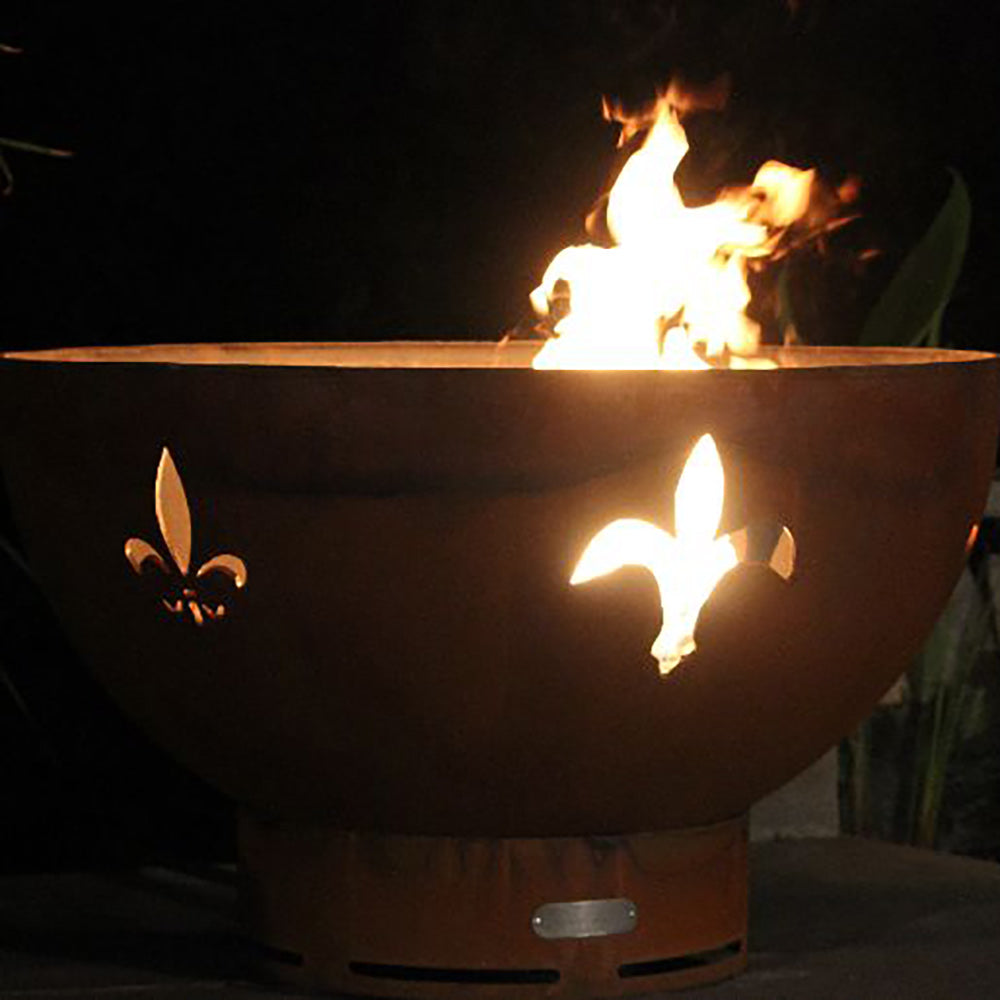 Fire Pit Art FLEC Fleur De Lis Gas Fire Pit