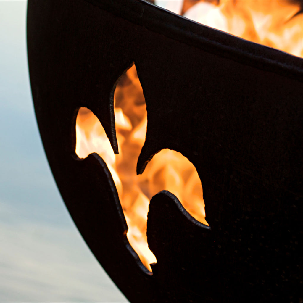 Fire Pit Art FLEC Fleur De Lis Gas Fire Pit