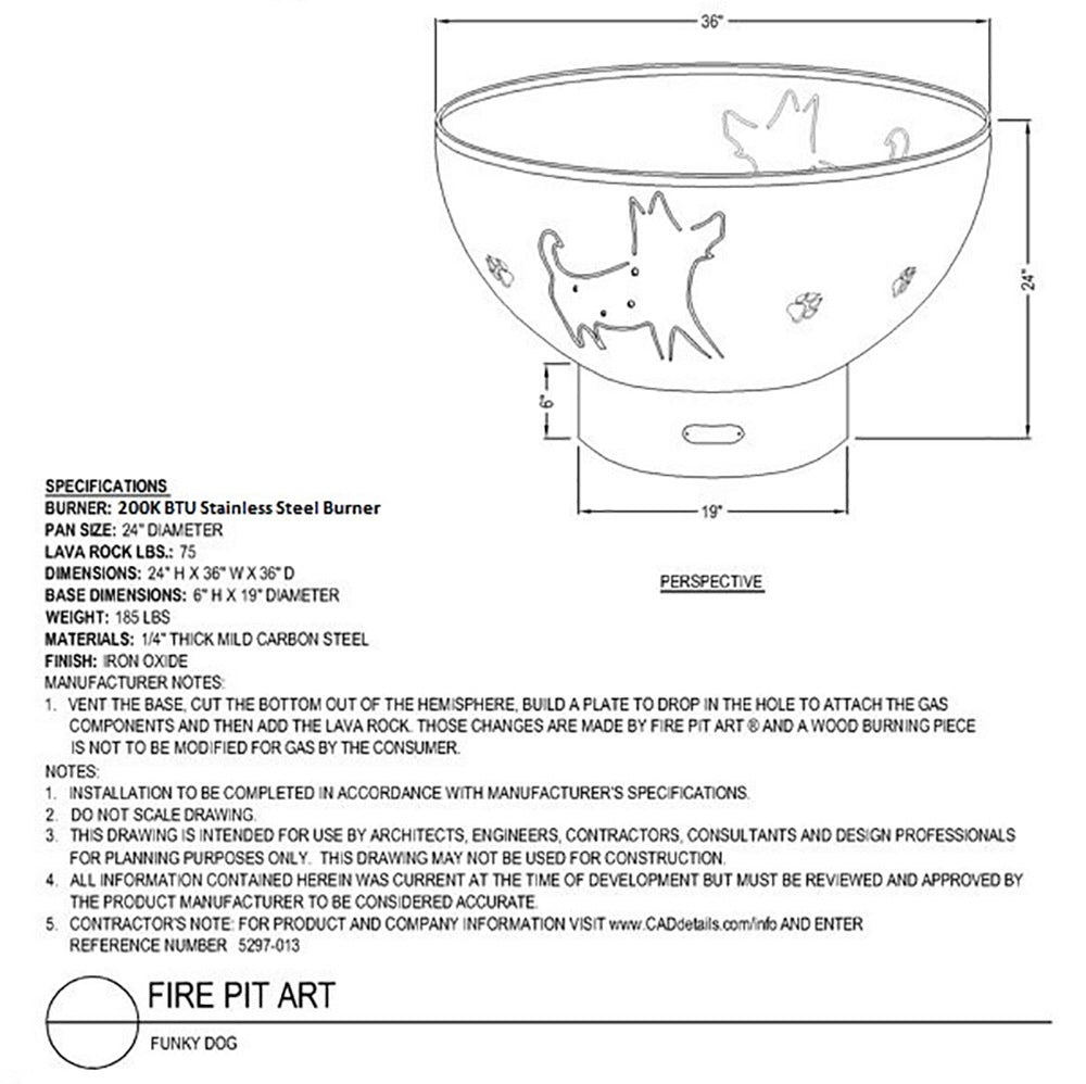 Fire Pit Art Dog Wood Fire Pit