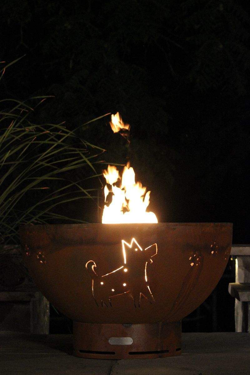 Fire Pit Art Dog Wood Fire Pit