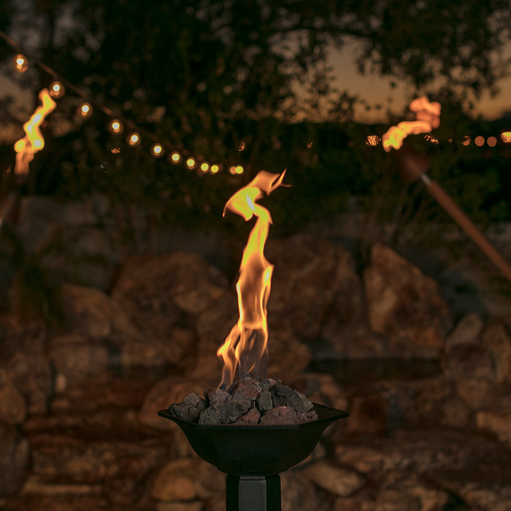Fire by Design Gas Torch Head with Black Powder-Coated Pole