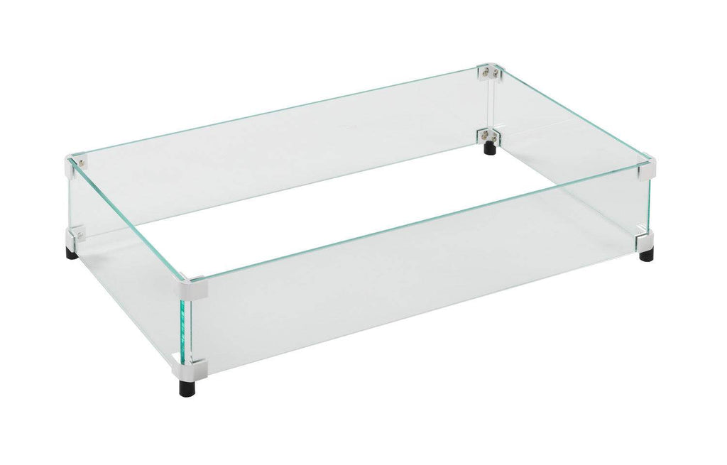 The Outdoor GreatRoom Company Rectangular Glass Wind Guard for CF-1224 Burner, 28.5x15.5-Inch