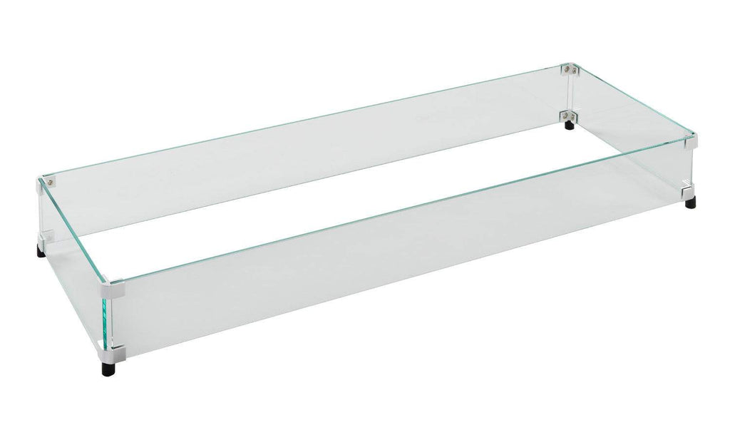 The Outdoor GreatRoom Company Rectangular Glass Wind Guard for CF-1242 Burner, 44.5x15.5-Inch