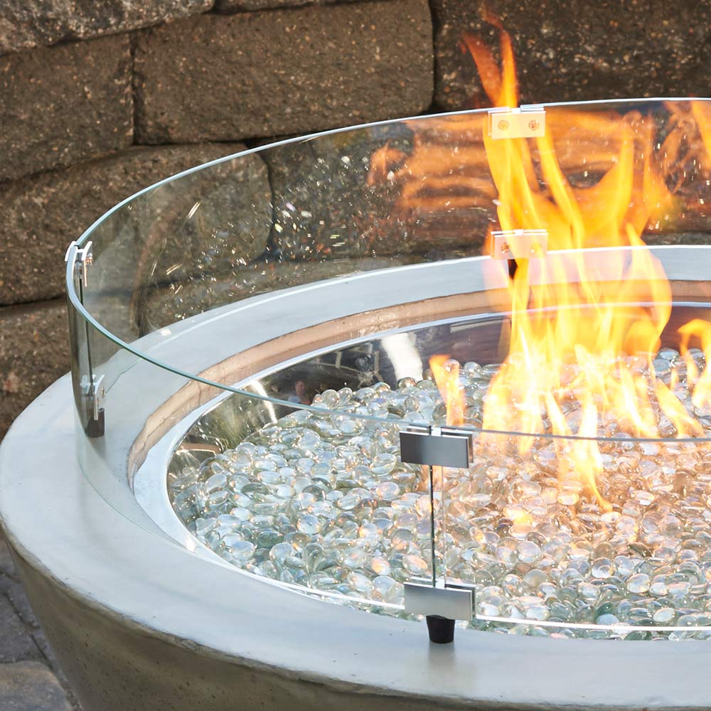 The Outdoor GreatRoom Company Round Glass Wind Guard for 12-Inch Burner, 14.5-Inch Diameter