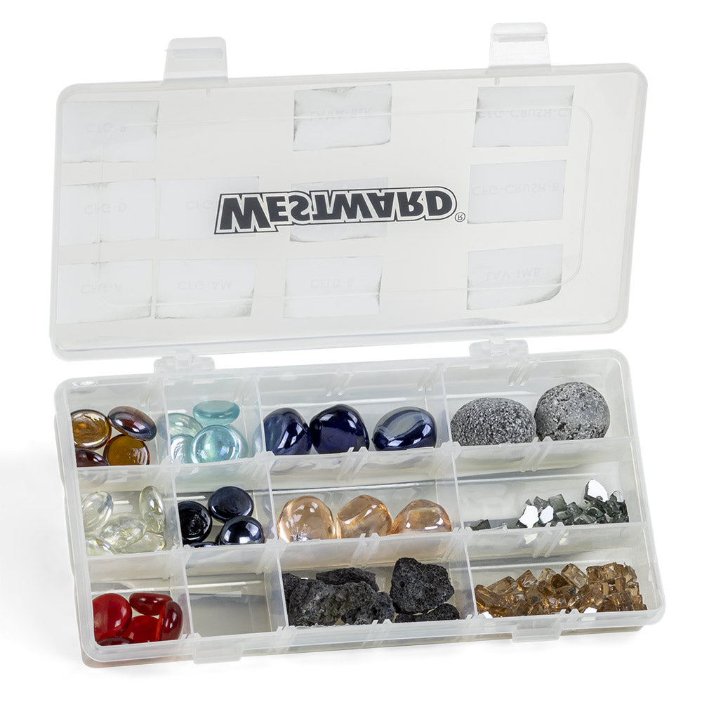 The Outdoor GreatRoom Company Fire Glass and Lava Rock Sample Box