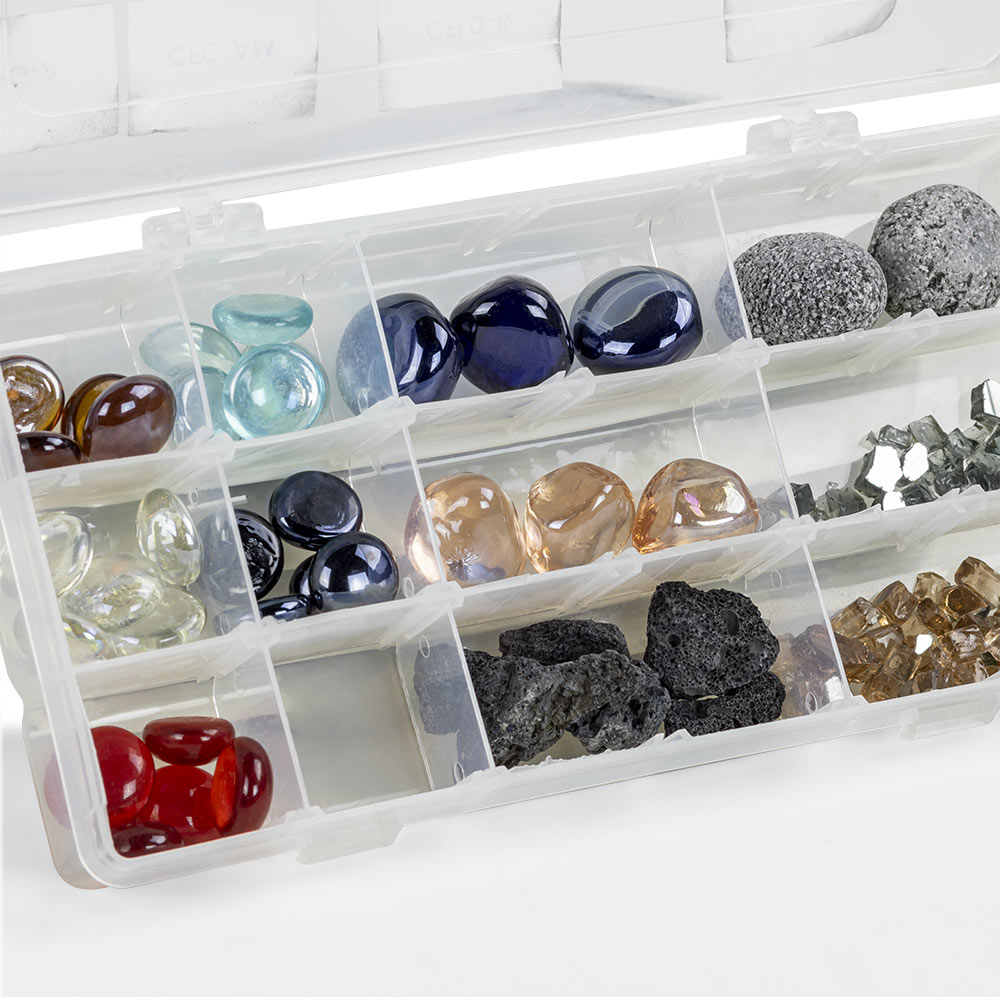 The Outdoor GreatRoom Company Fire Glass and Lava Rock Sample Box