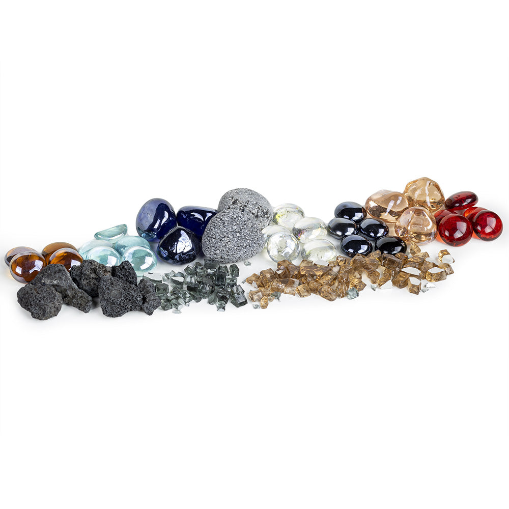 The Outdoor GreatRoom Company Fire Glass and Lava Rock Sample Box