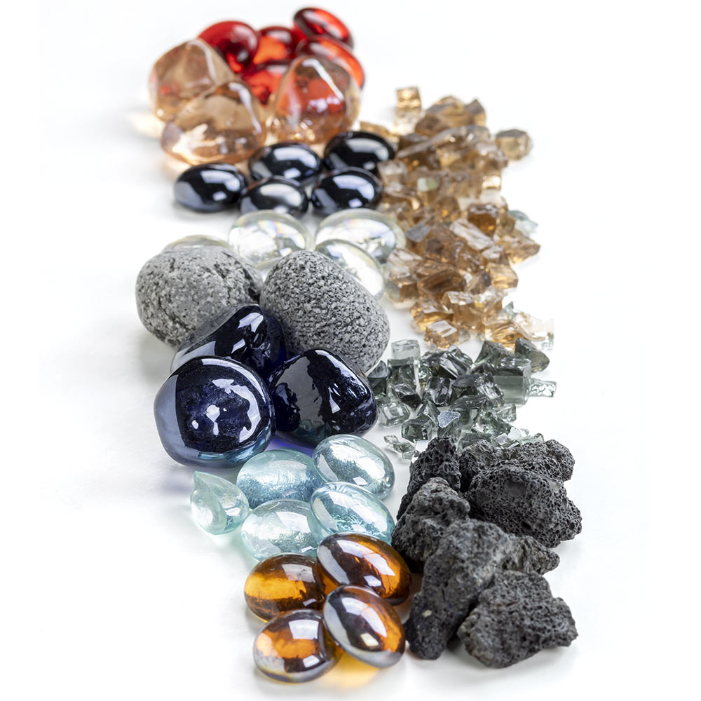 The Outdoor GreatRoom Company Fire Glass and Lava Rock Sample Box