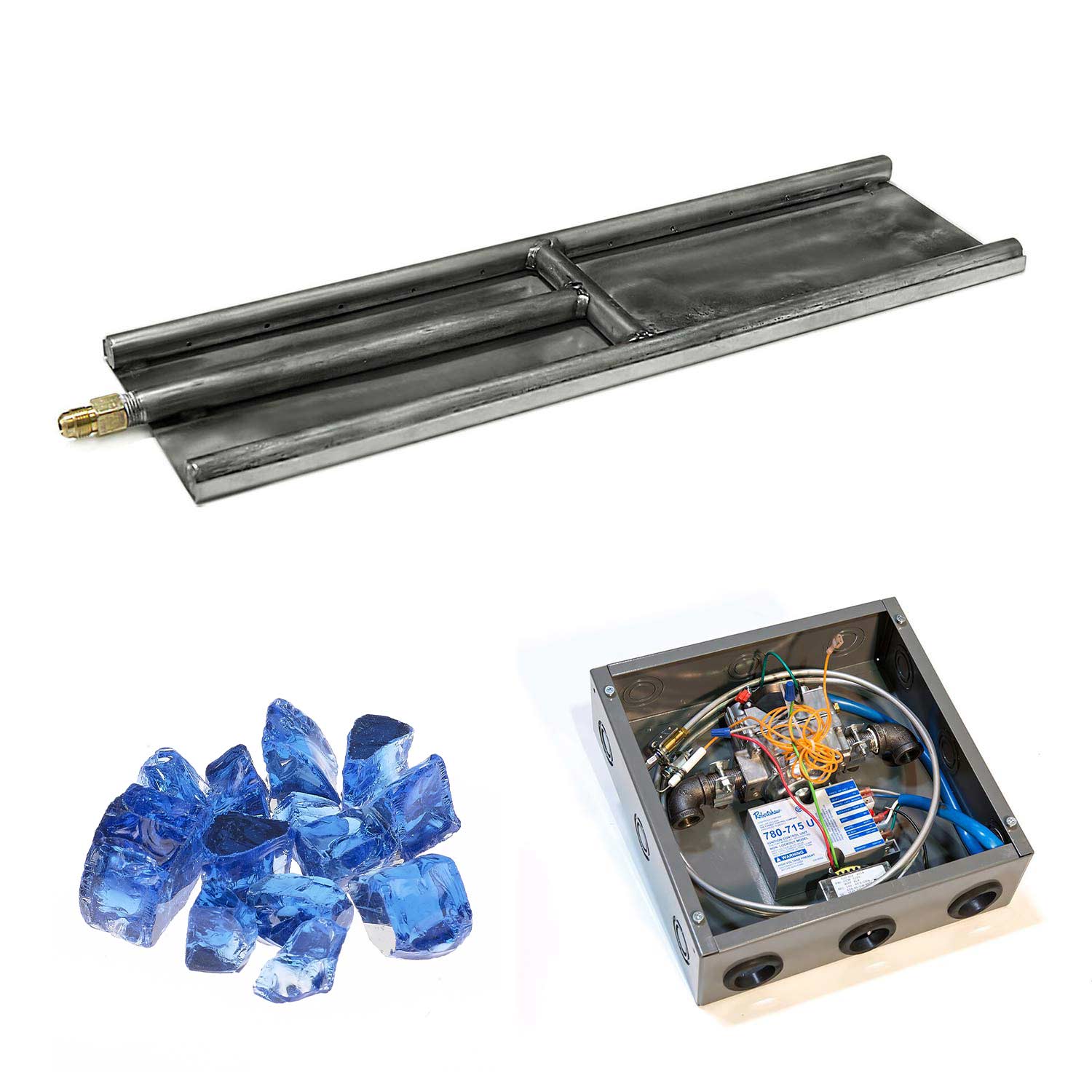 Grand Canyon Outdoor Stainless Steel H-Style Glass Burner with Media