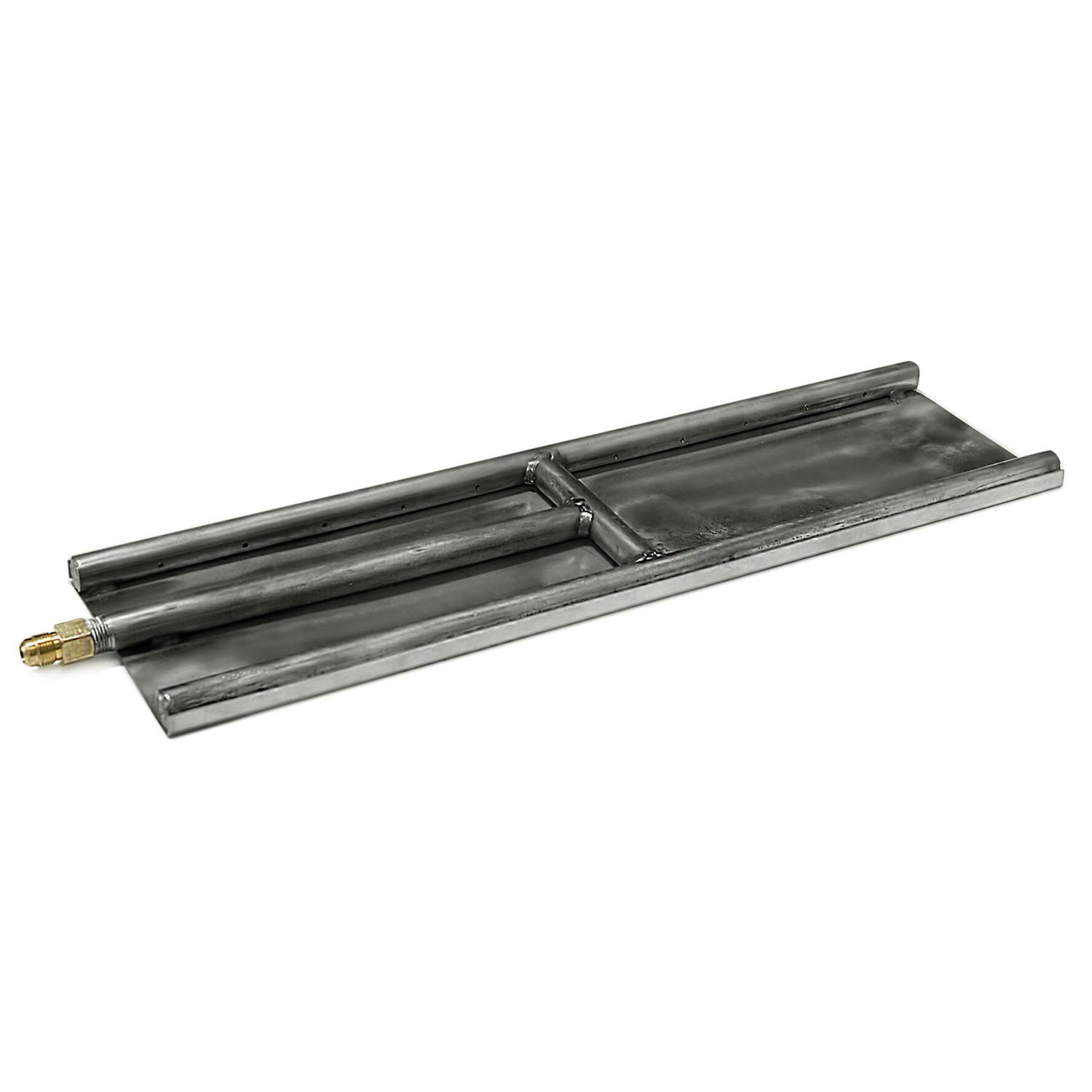 Stainless steel H-style glass burner system with brass fuel inlet fitting