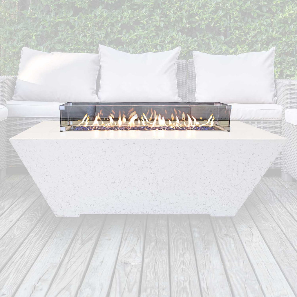 Athena Rectangular 48-Inch Glass Wind Guard for Olympus Concrete Fire Pit