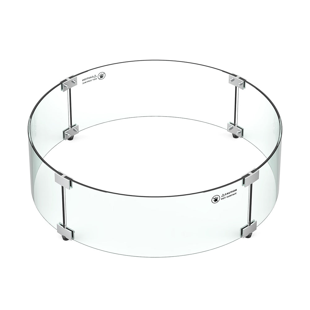 Grand Canyon Round Glass Wind Guard for Olympus Concrete Fire Pit