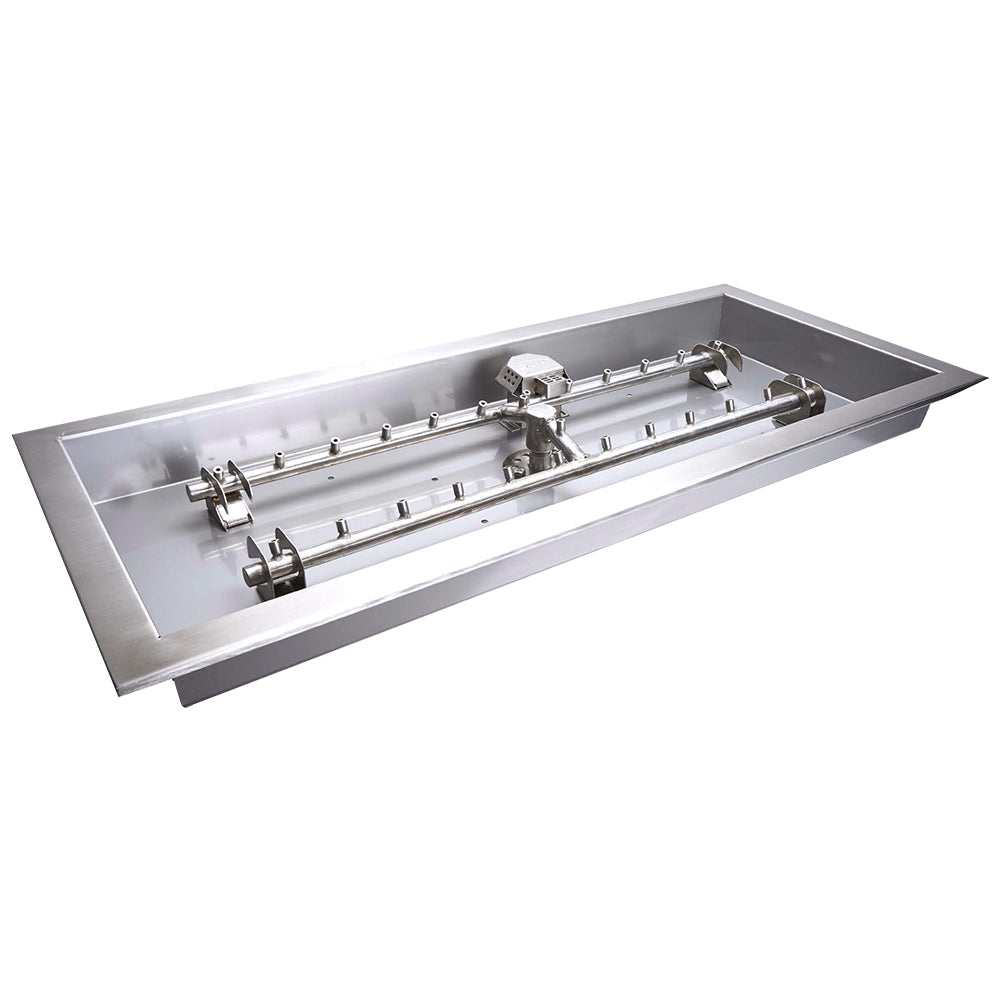 HPC Fire Stainless Steel Fire Pit H Burner Pan - Burner Included