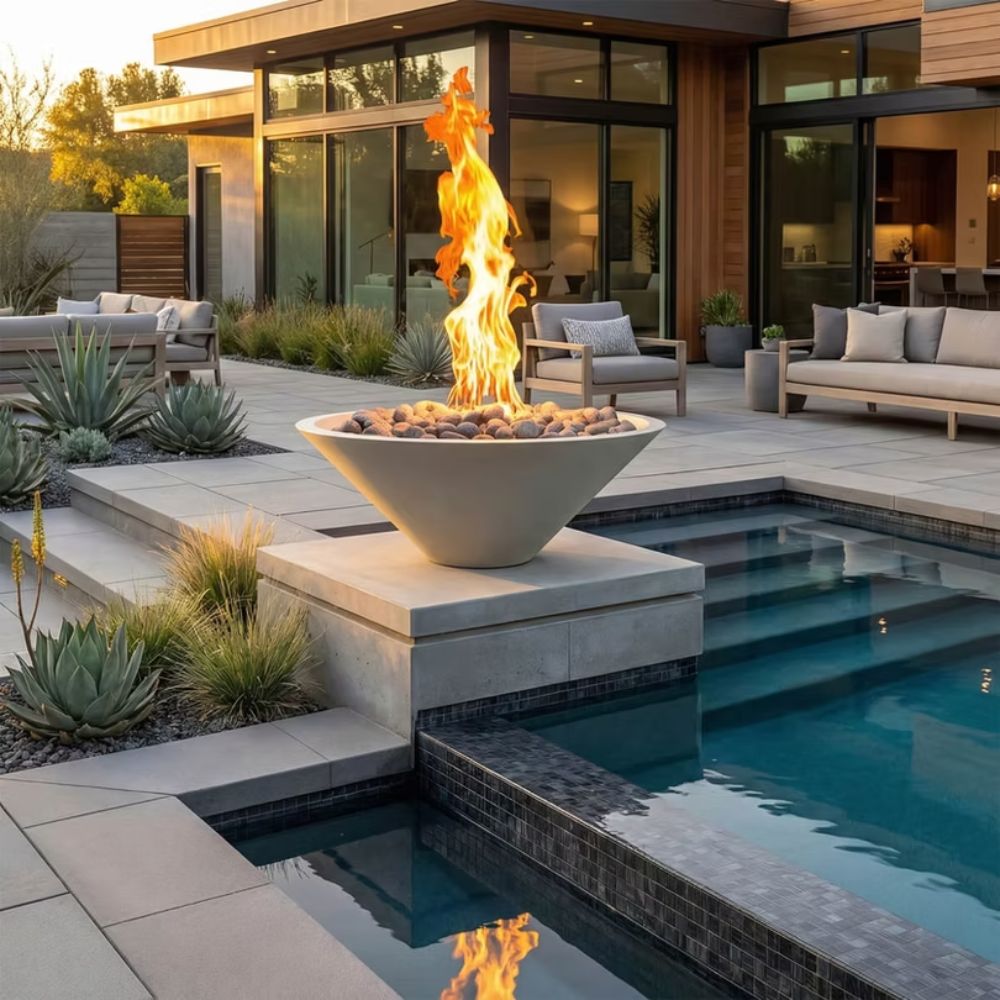 Warming Trends AON 24-Inch Halo Concrete Gas Fire Bowl