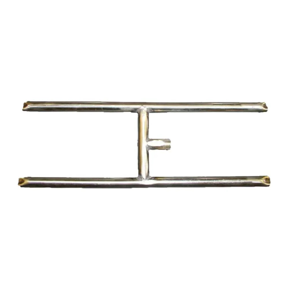 Stainless steel H-tube burner with side ignition port