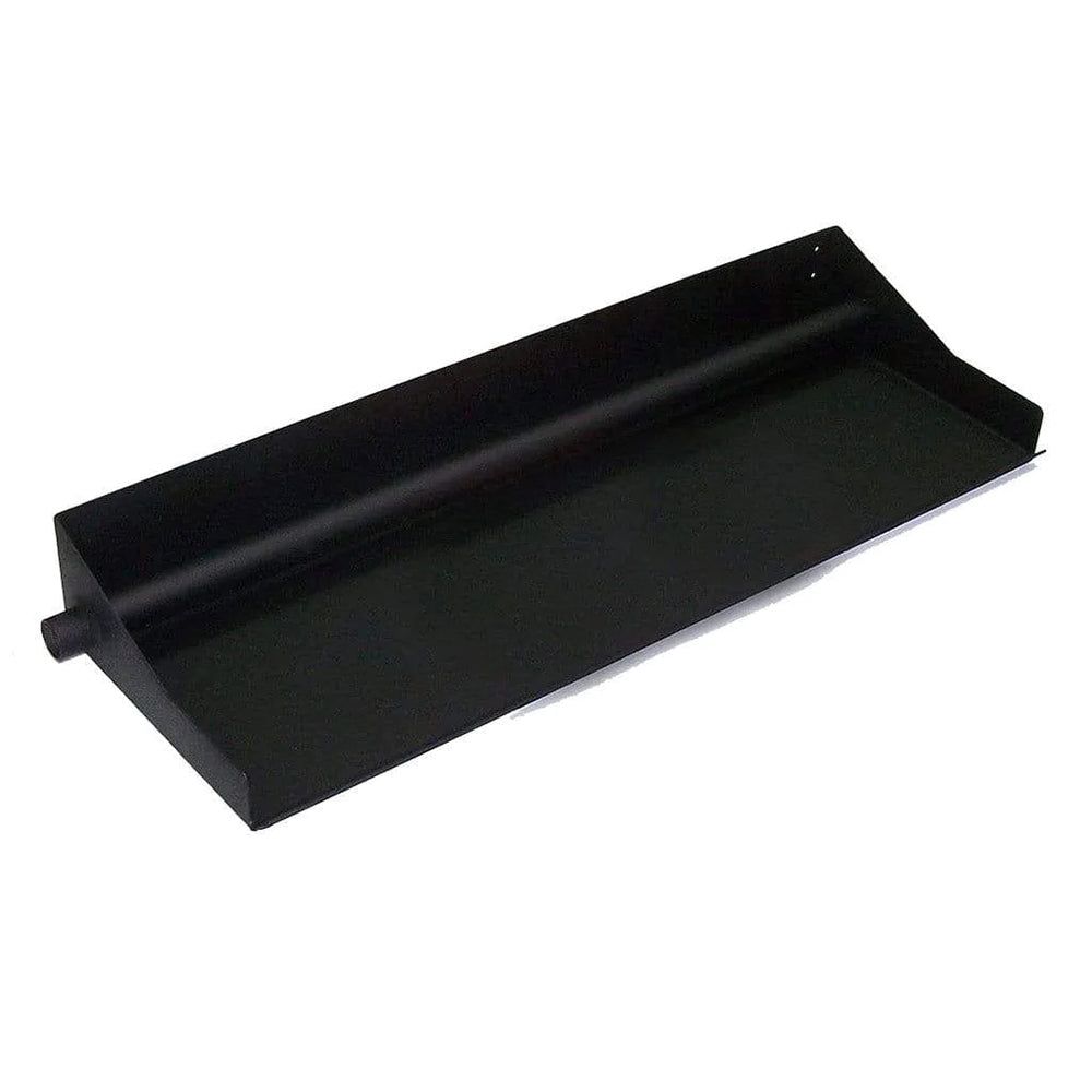 Vented e-burner mounting tray, black metal with side flange