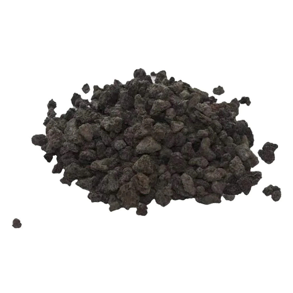 3/8-inch volcanic cinder, dark granular charcoal