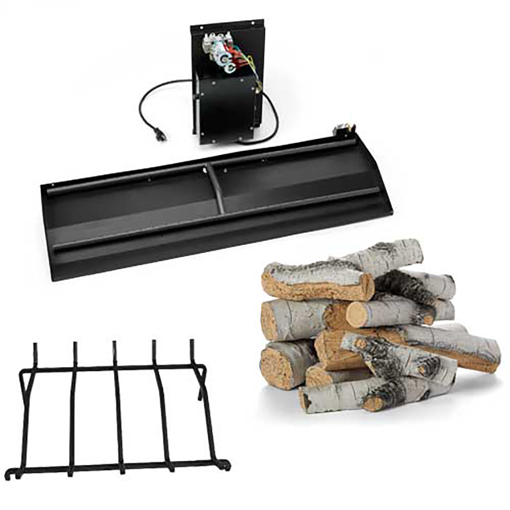 HPC Fire Duel-Step Electronic Ignition Gas Fireplace Insert with Log Set