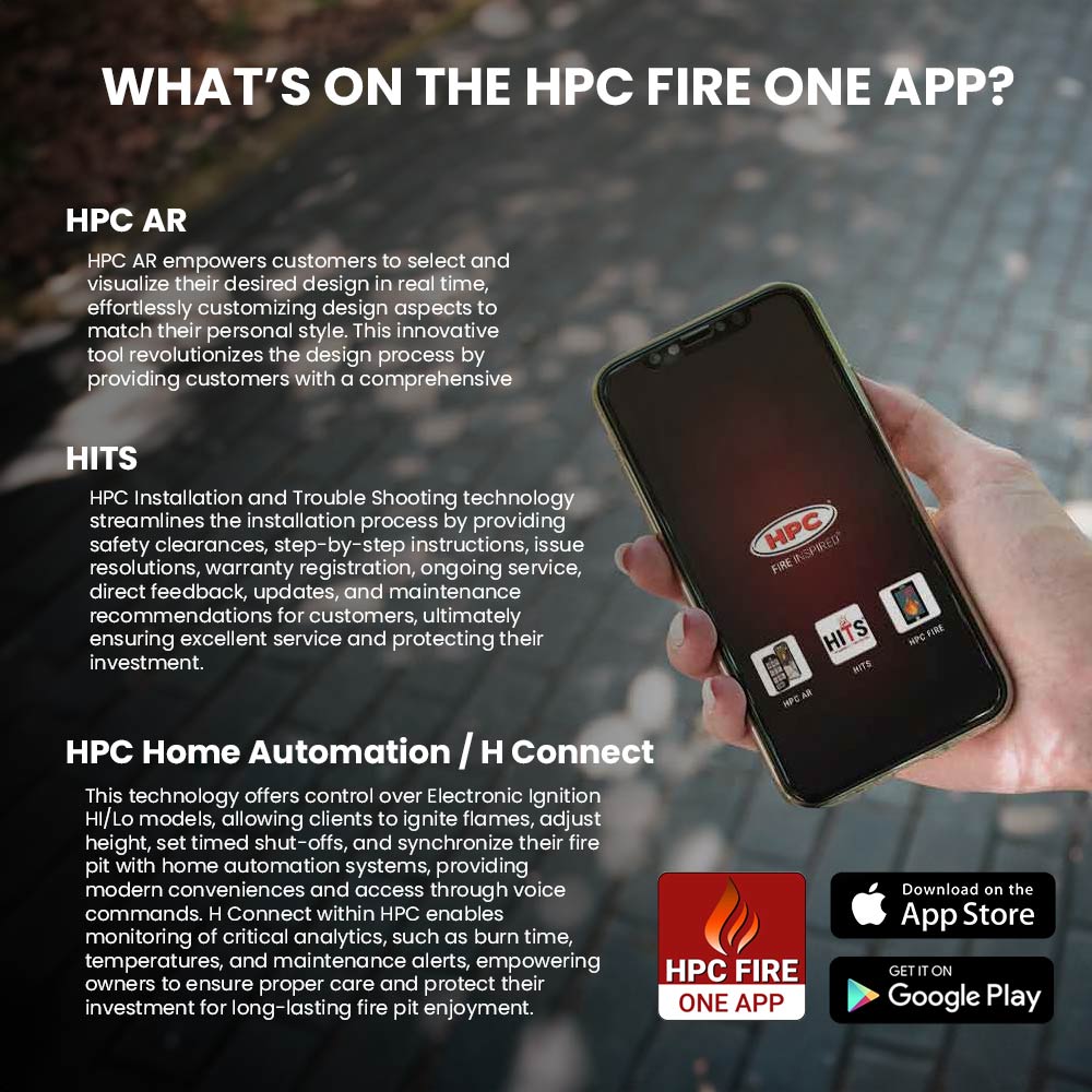 HPC Fire H-Shaped Electronic Ignition Gas Fire Pit Kit with Rectangular Bowl Pan and Torpedo Burner