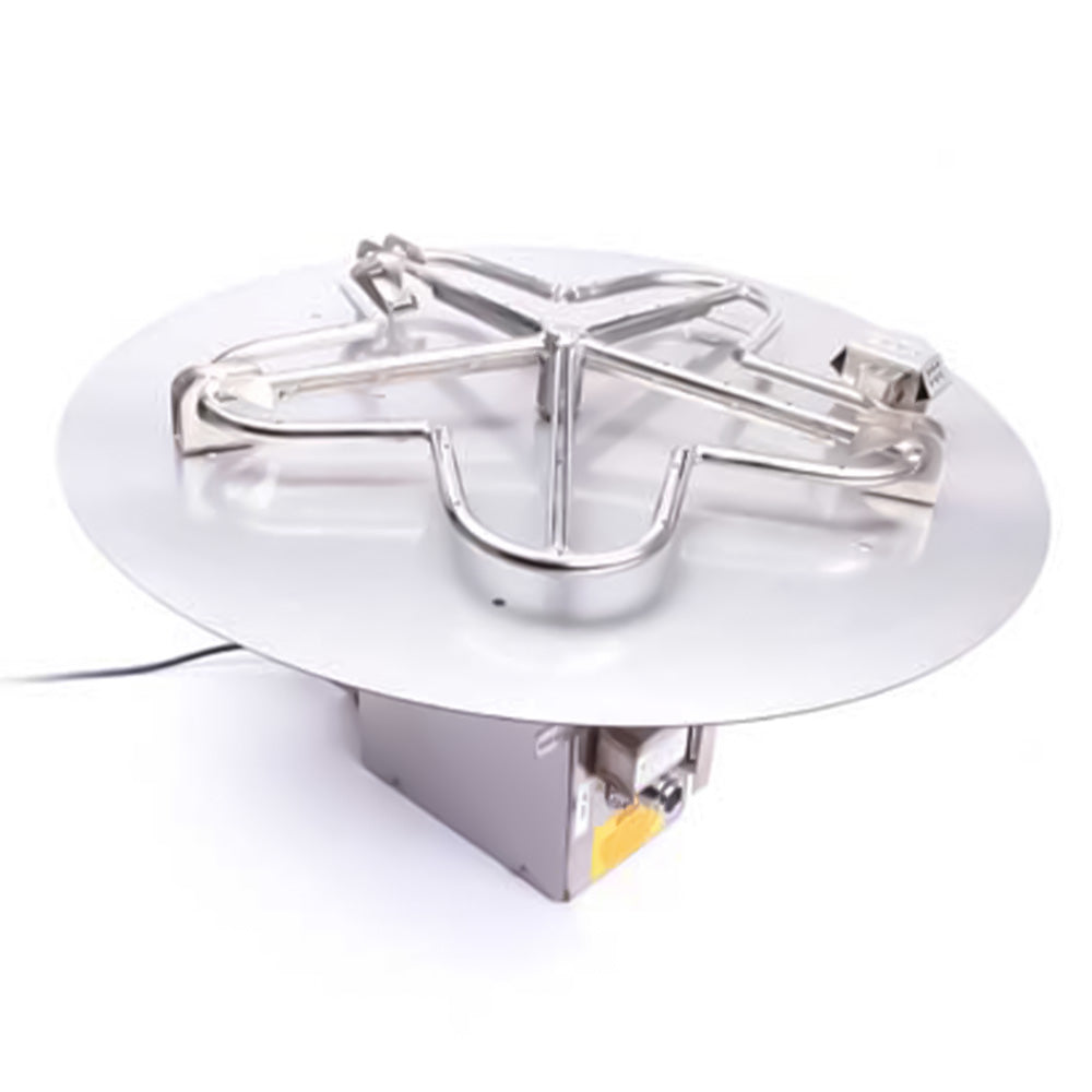 HPC Fire Penta or Round Electronic Ignition Gas Fire Pit Kit with Round Flat Pan