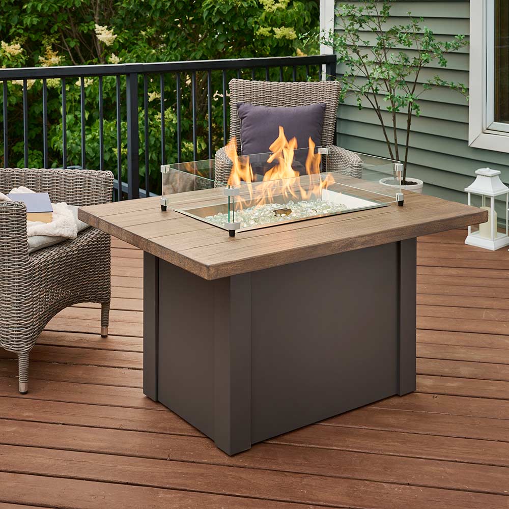 The Outdoor GreatRoom Company Havenwood Linear Gas Fire Table, 44-Inches