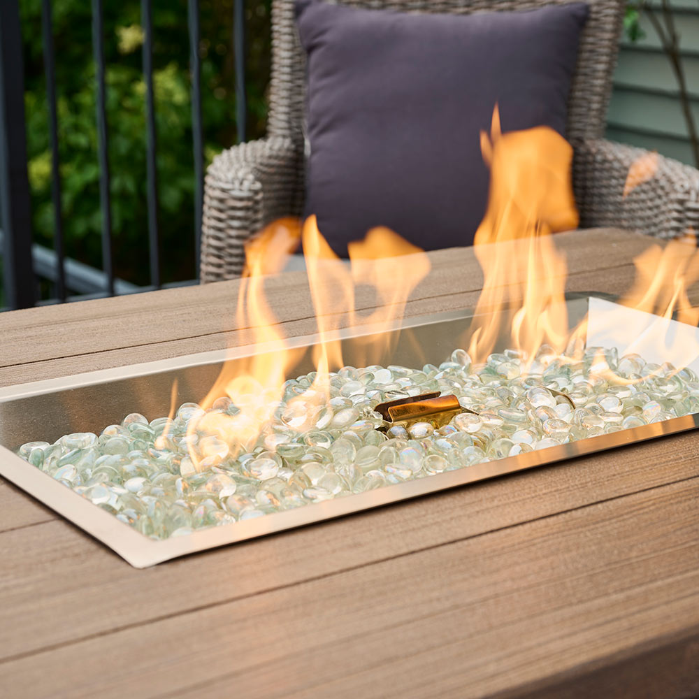 The Outdoor GreatRoom Company Havenwood Linear Gas Fire Table, 44-Inches