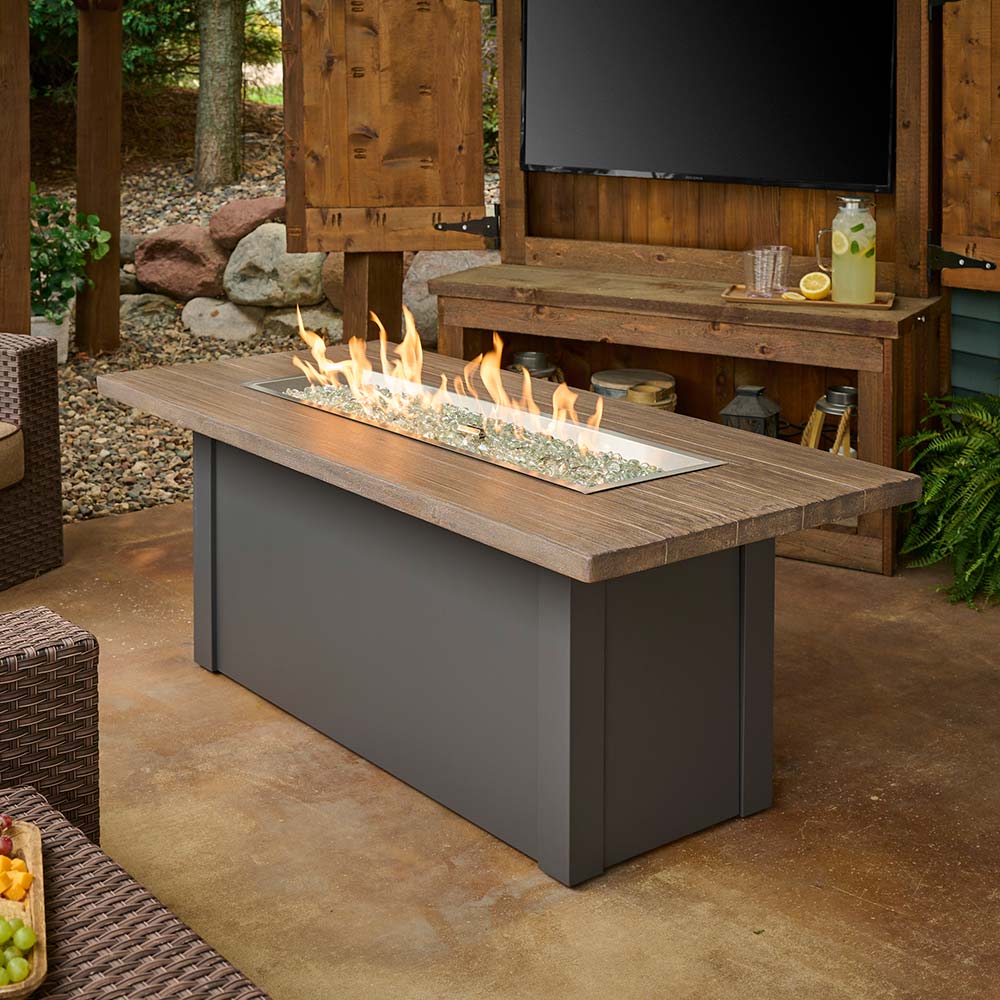 The Outdoor GreatRoom Company Havenwood Linear Gas Fire Table, 62-Inches
