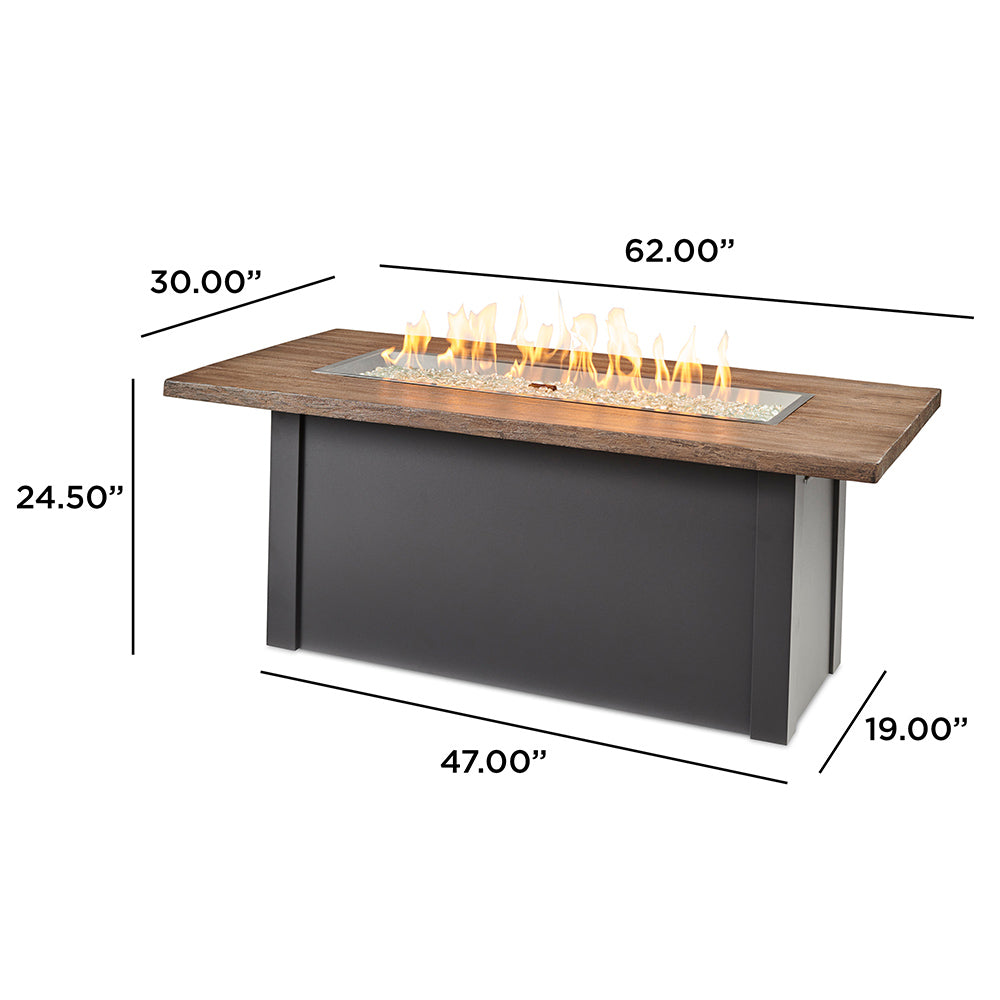 The Outdoor GreatRoom Company Havenwood Linear Gas Fire Table, 62-Inches