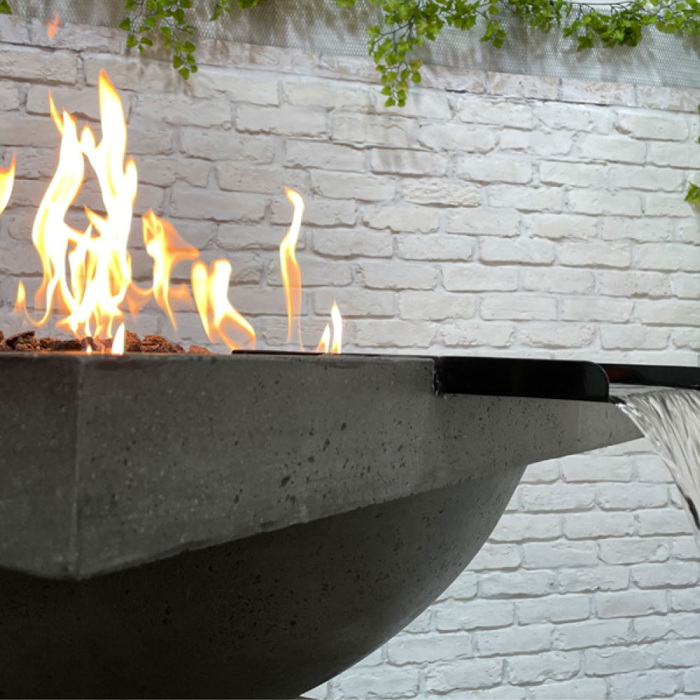 Prism Hardscapes Ibiza Concrete Gas Fire Bowl, 31.25-Inch