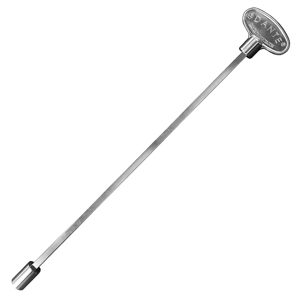 Polished chrome gas valve key with socket ends and round handle cap