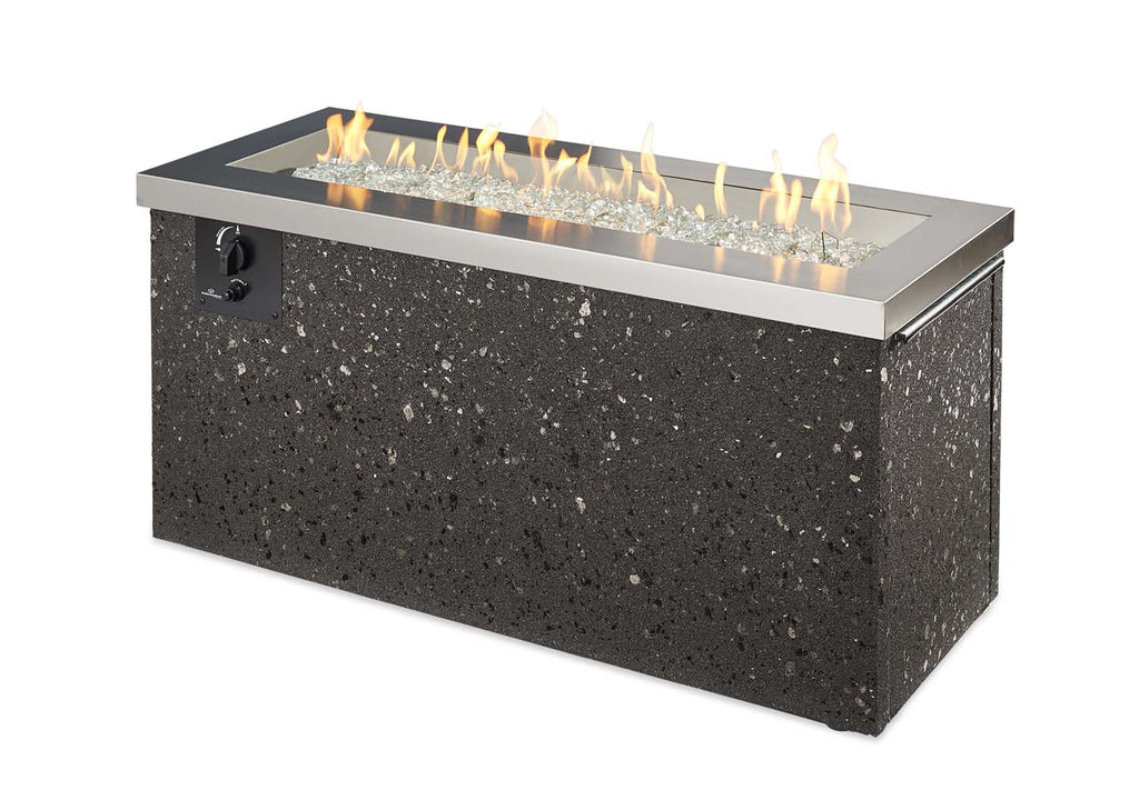 The Outdoor GreatRoom Company KL-1242-SS Key Largo Gas Fire Pit, Stainless Steel, 19.5x48-Inches