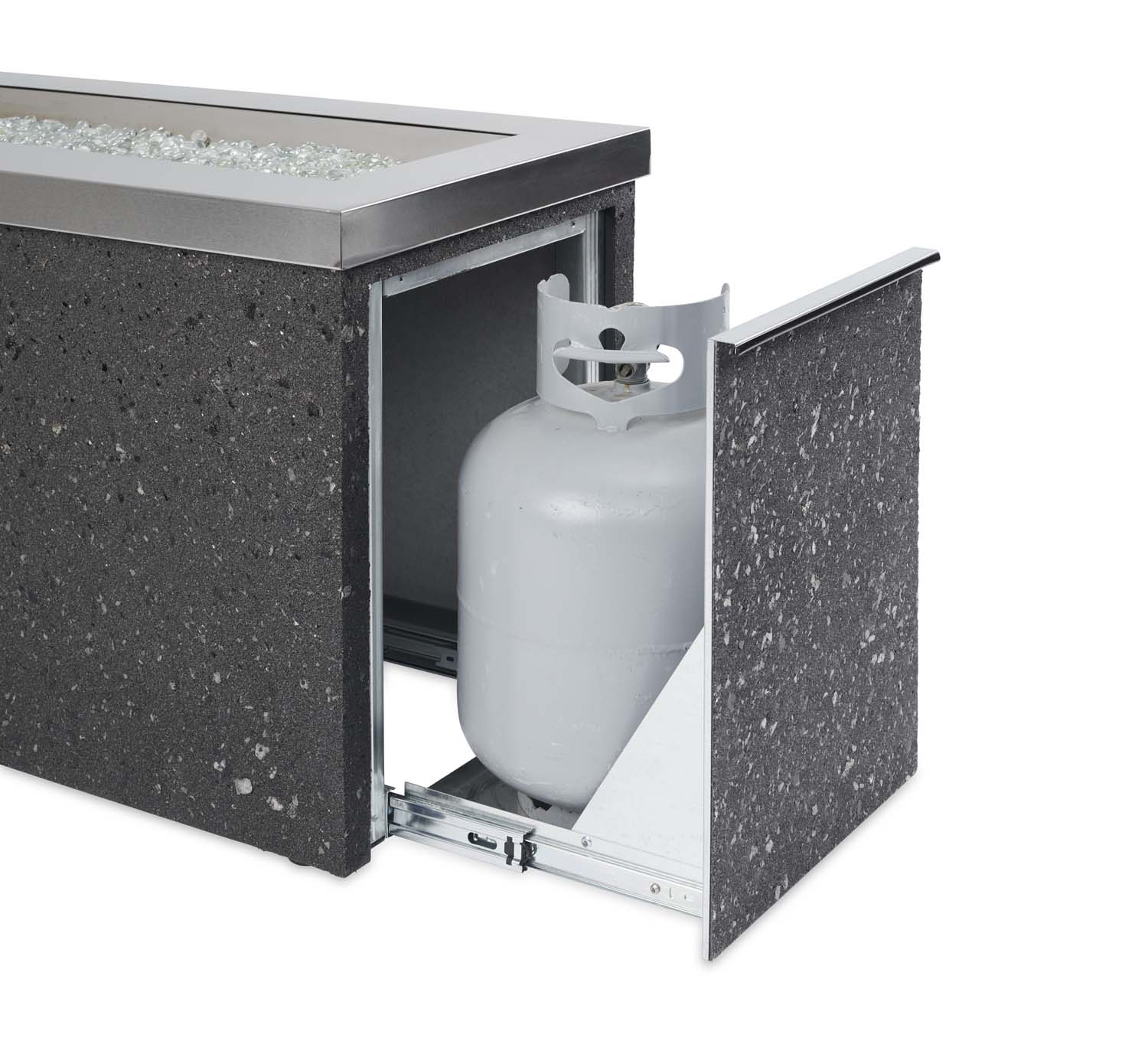 The Outdoor GreatRoom Company KL-1242-SS Key Largo Gas Fire Pit, Stainless Steel, 19.5x48-Inches