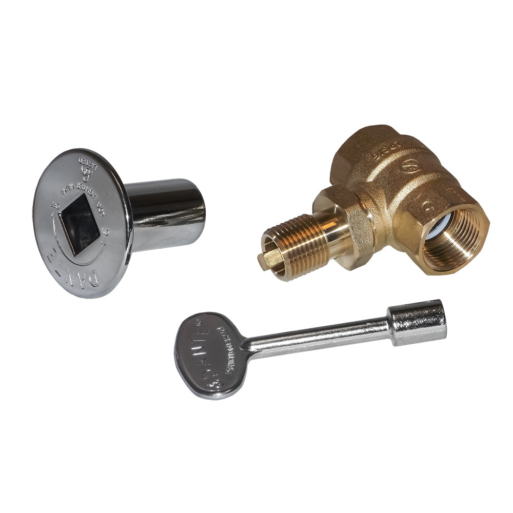 3/4-inch gas shut-off valve kit with brass fittings and chrome wrench handles