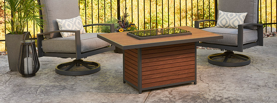 The Outdoor GreatRoom Company KW-1224-19-K Kenwood Gas Fire Pit Table, 30.75x50-Inches
