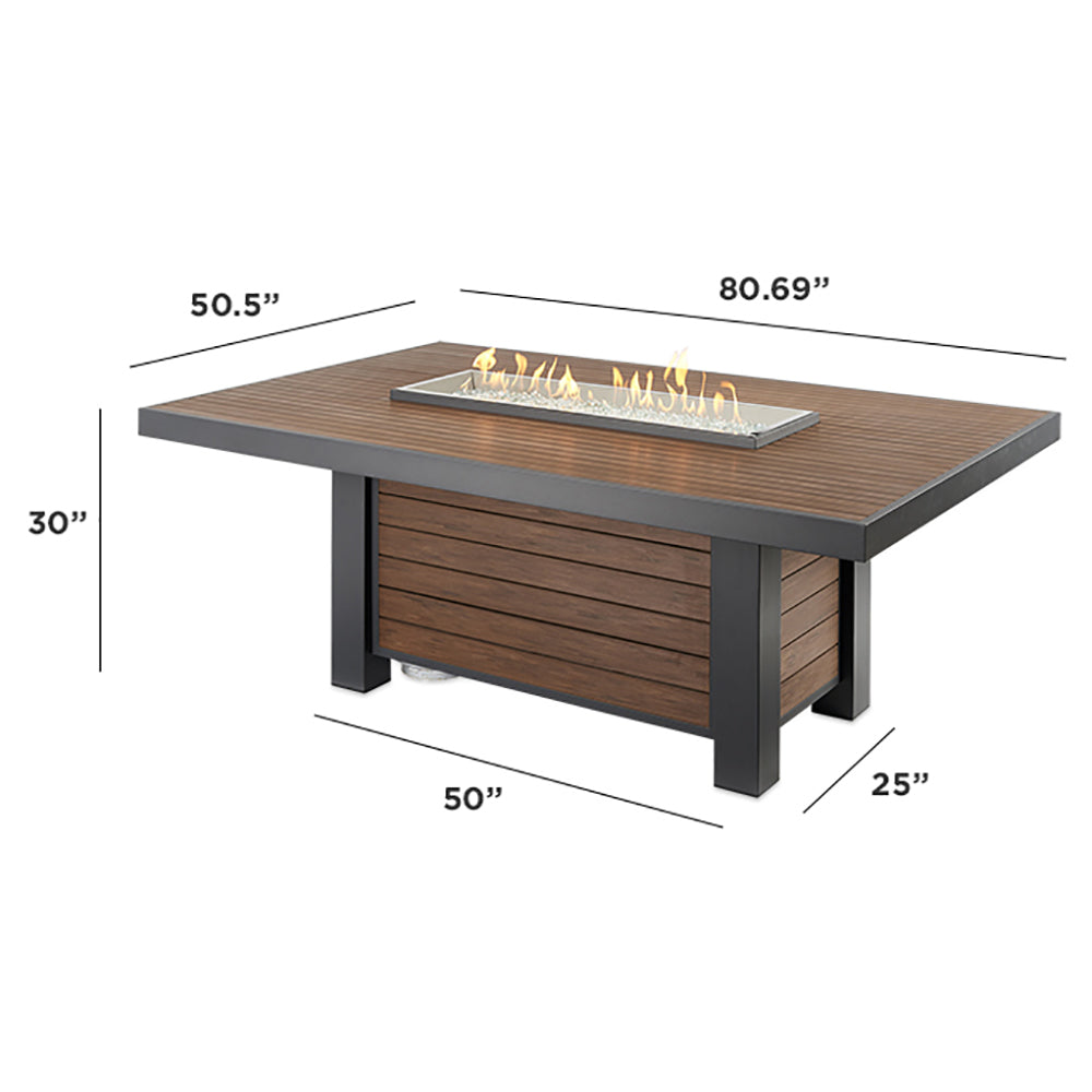 The Outdoor GreatRoom Company KW-1242-K Kenwood Gas Fire Pit Table, 80.75x50.5-Inches