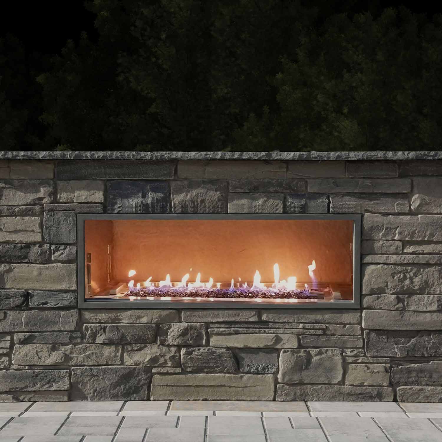 Firegear OFP-48LECO-LED Kalea Bay Linear Outdoor Fireplace, 48-Inch