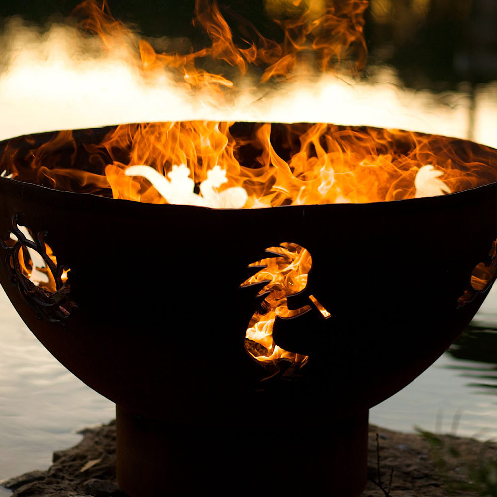 Fire Pit Art Kokopelli Wood Fire Pit