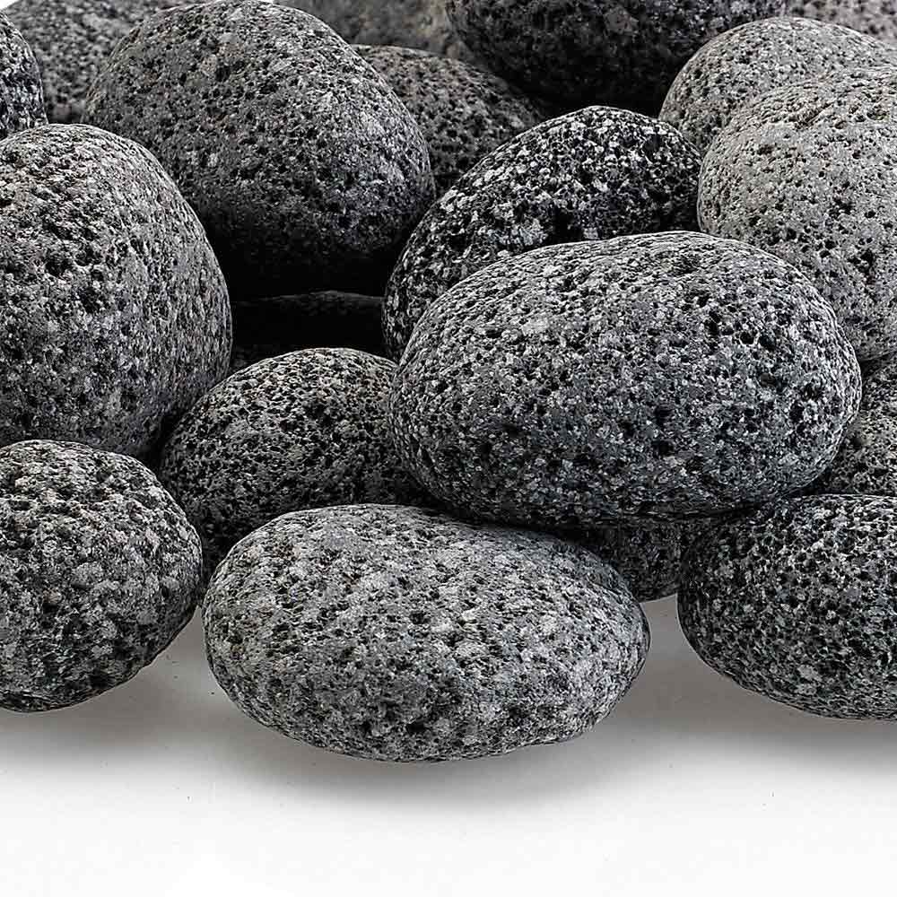 American Fire Glass Gray Lava Stone, 20 pounds, Small 1/2-1 Inch