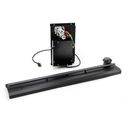 Outdoor gas fireplace burner kit: black ignition module and long burner bar with wires