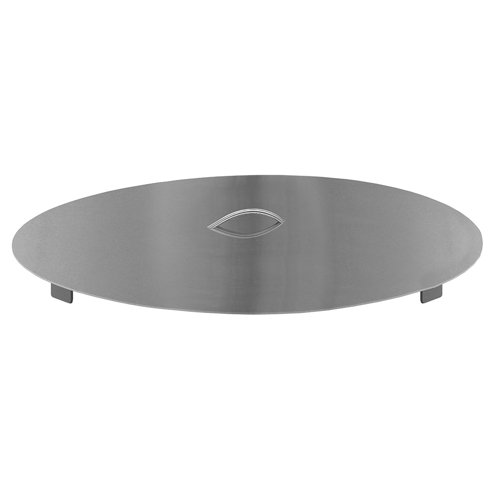 Stainless steel lid with central vent opening
