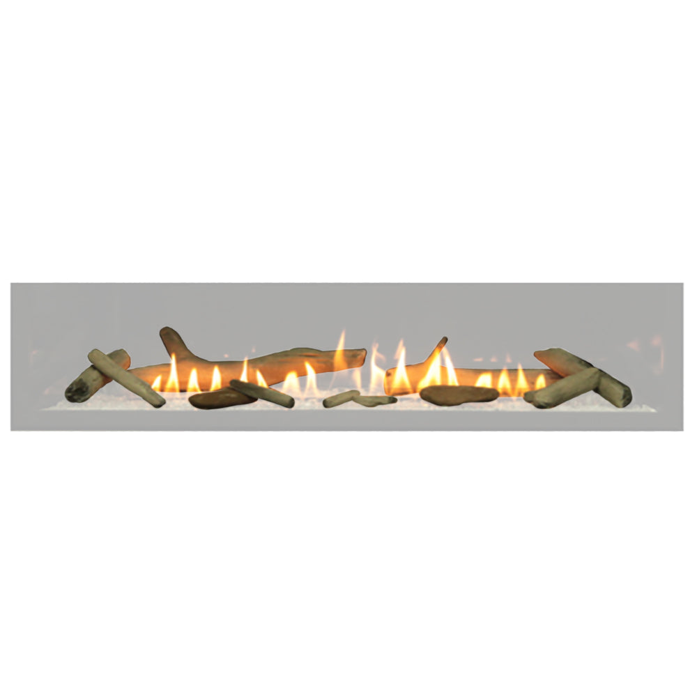 Ceramic fiber driftwood log and rock set with 12 pieces for 60-inch fireplaces