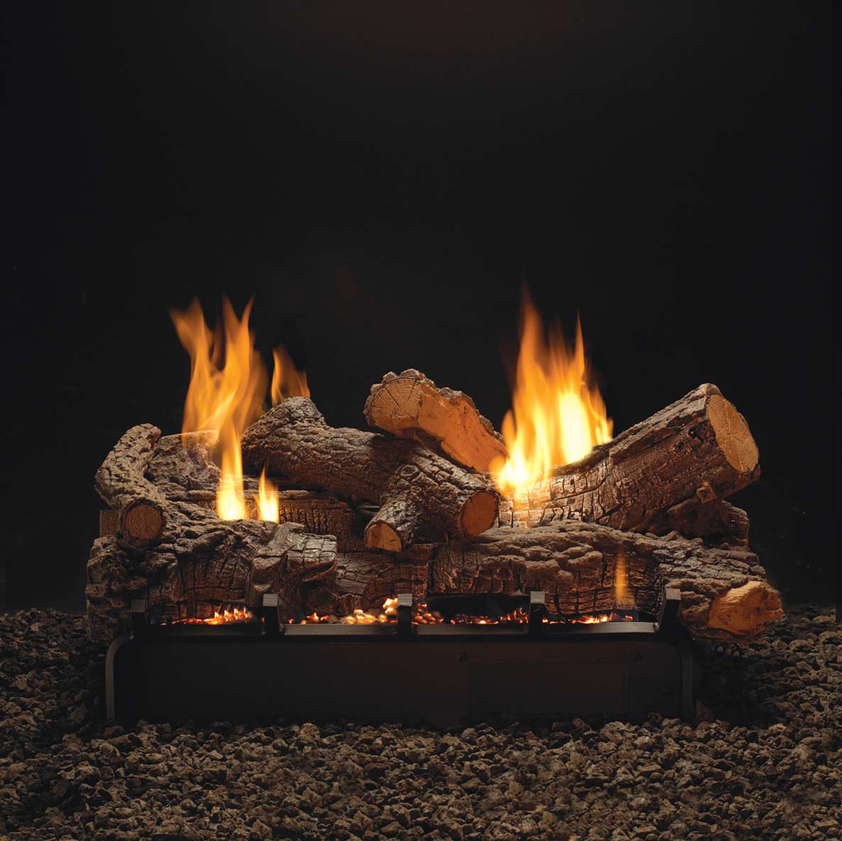 White Mountain Hearth LSUxxRR Refractory Rock Creek Double Sided Gas Logs Only