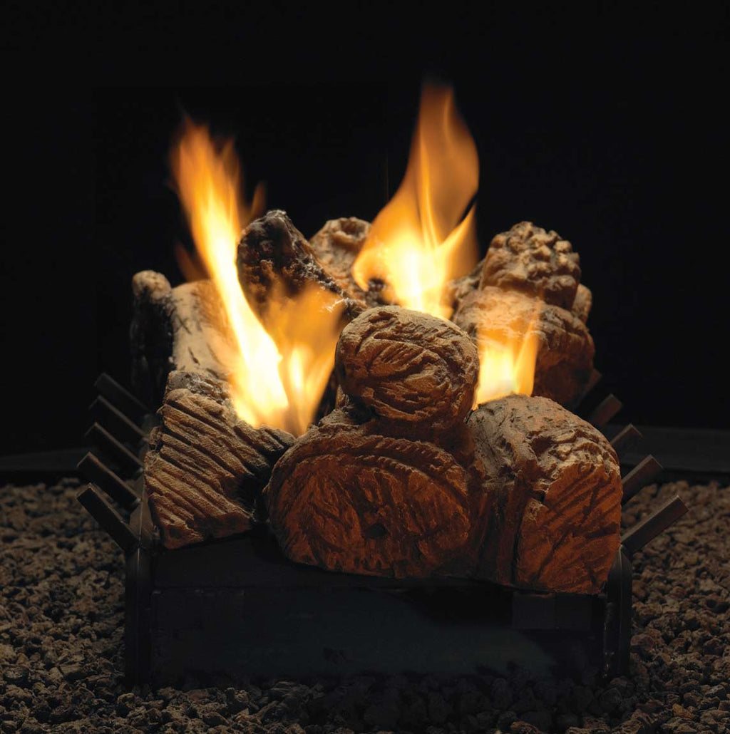 White Mountain Hearth LSUxxSF Ceramic Fiber Stone River Double Sided Gas Logs Only