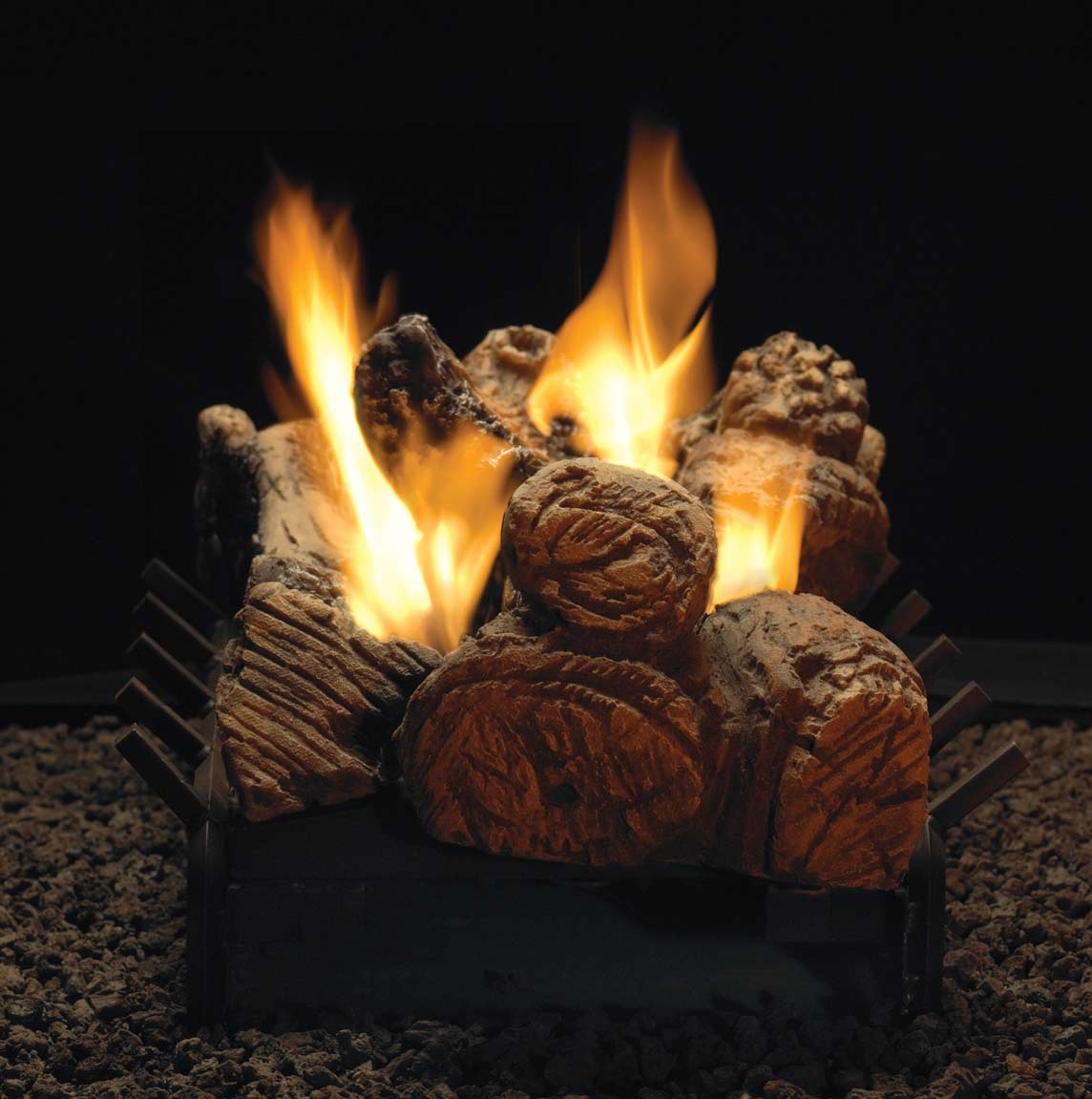White Mountain Hearth LSUxxSF Ceramic Fiber Stone River Double Sided Gas Logs Only