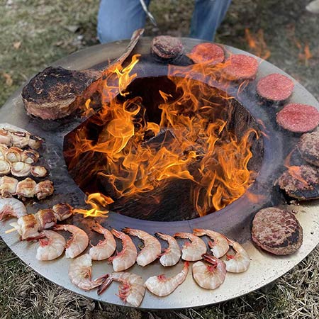 Firegear LUME Multisided Smokeless Wood Burning Fire Pit with Sear Cooking Surface, 21-Inches