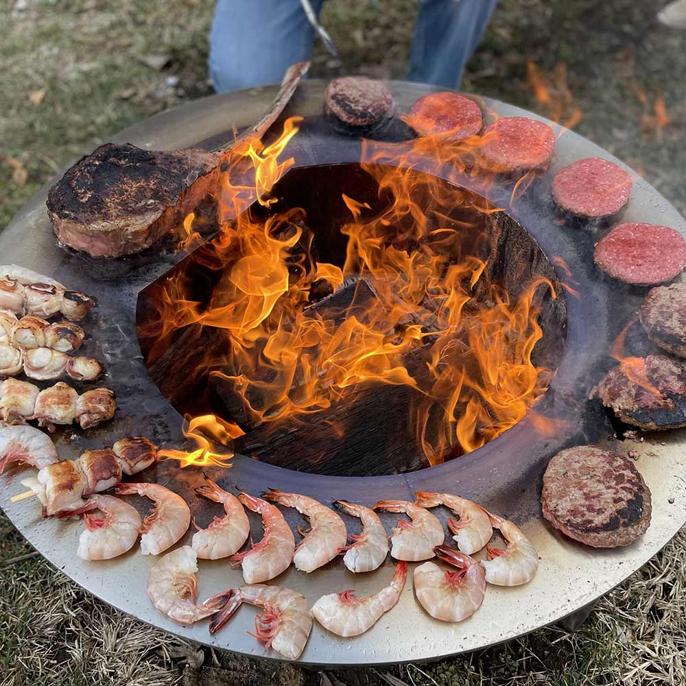 Firegear LUME Multisided Smokeless Wood Burning Fire Pit with Sear Cooking Surface, 26-Inches