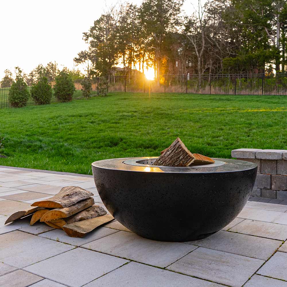 Firegear Surround Series GFRC Wood Fire Bowl with Smokeless Stainless Steel Insert